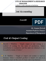 Unit-III Cost Sheet