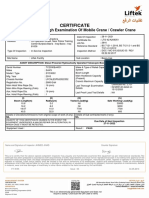 Certificate: of Test and Thorough Examination of Mobile Crane / Crawler Crane