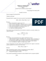 Aquicultura - Aula 9 - Atividade - Aeração de Viveiros