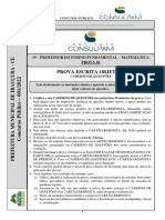 19 - Professor Ensino Fundamental - Matemática Prova 02