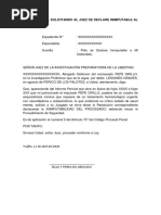 Escrito Penal Solicitando Al Juez Se Declare Inimputable Al Procesado