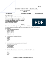 Block Test-I Chemistry Class Xi 2021-22