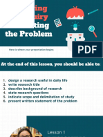 Identifying The Inquiry and Stating The Problem