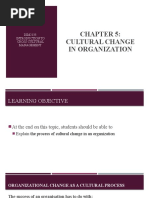 Topic 5 - Cultural Change in Organisation