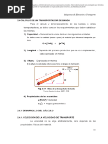 Maquinas de Elevación y Transporte: Se Define Como La Cantidad (Masa o Peso) de Material Que Debemos Transportar Por Hora