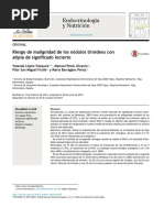 Artículo - Riesgo de Malignidad de Los Nódulos Tiroideos Con Atipia de Significado Incierto