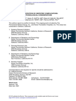 Automated Early Detection of Obstetric Complications: Theoretical and Methodological Considerations