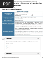 Examen - (AAB01) Cuestionario 1 - Reconoce La Importancia y Los Elementos Del Costo