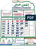 Urdu - Anjuman e Hussainy Calendar 2023 #