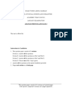 Exam Paper Aelf 1113 French Language I