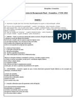 Lista de Exercícios 3° Ano Final - Gramatica