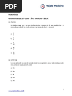 Geometria Espacial Cone Area Volume Facil