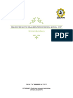 Relación de Equipos Del Laboratorio Ingeniería Química Uncp