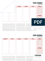 Planner Semanal Mensal Janeiro Moderno Preto e Branco