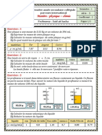 La Masse Volumique Serie D Exercices Non Corriges 1