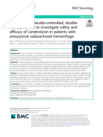 Randomized, Placebo-Controlled, Double - Blind, Pilot Trial To Investigate Safety and Efficacy of Cerebrolysin in Patients With Aneurysmal Subarachnoid Hemorrhage