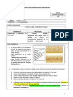 Planificación de La Sesión de Aprendizaje