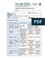 Informe de Acciones Pedagogicas 2022 4° A Arte y Cultura