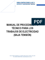 Procedimiento Tecnico de Electricidad (Baja Tension)