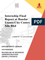 SAMPLE MGT666 Internship Final Report Anisah Binti Ahmad