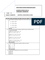 Delhi Public School Bangalore North Academic Session 2022-23 Worksheet-Answer Key