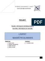 L'effet Magnétocalorique: Projet