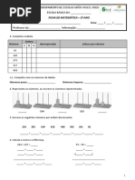 1 Ficha de Avaliação Trimestral - Matematica 2º Ano - 2020-2021