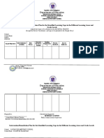 Intervention Remediation Plan For The Identified Learning Gaps in The Different Learning Areas and Grade Levels