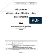 Mécanismes Vitesses Et Accélération - Lois Entrée/sortie