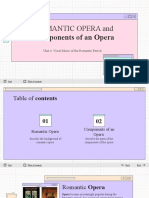 Romantic Opera and Components of An Opera