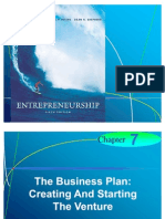 Chapter 7 - The Business Plan: Creating and Starting The Venture