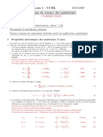 Itii - Iut Lyon 1 - Ucbl 2019-2020 Examen de Science Des Matériaux