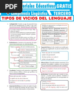 Tipos de Vicios Del Lenguaje para Tercer Grado de Secundaria