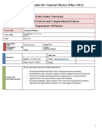 General Physics Ourse Outline F