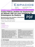 Custos Fábris: Análise de Implantação Do Método UEP em Uma Indústria de Embalagens de Madeira