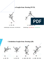 Calculation of Angles From Bearing (WCB) : Included Angle FB of One Line - FB of Other Line Included Angle