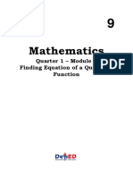 Math 9 q1 Week 9 Module 9 Equation of A Quadratic Function For Reproduction 1