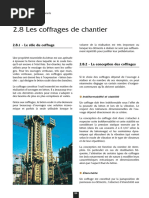 2.8 Les Coffrages de Chantier: 2.8.1 - Le Rôle Du Coffrage