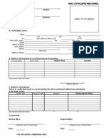 Athlete Record Form