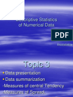 Lecture 3 - Data Summarization Measure of Central Tendency Spread.V1