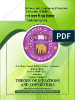 Theory of Equation and Symmetries