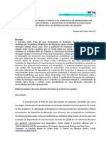 A Relação Entre Teoria e Prática Na Formação de Professores em Diálogo Com Paulo Freire: o Que Dizem Os Gestores Da Educação Infantil Municipal No Estado Do Rio de Janeiro 1