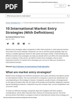 10 International Market Entry Strategies (With Definitions)