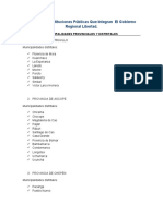 Relación de Instituciones Públicas Que Integran El Gobierno Regional Libertad