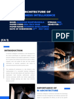 Architecture of Business Intelligence