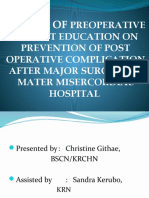 Impact of Preoperative Patient Education On Prevention of