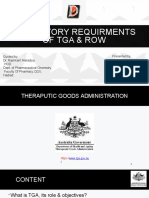 Regulatory Requirments of Tga & Row