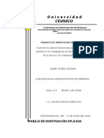 Ausentismo Laboral y Consumo de Alcohol en Trabajadores de Complejos Petroquímicos Del Sur Veracruz