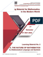 Learning Module No. 2 Mathematical Languages and Symbols Template