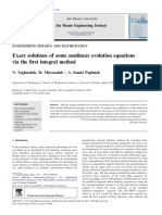 Exact Solutions of Some Nonlinear Evolution Equation 2013 Ain Shams Engineer